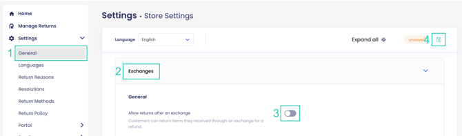 Allow Exchanged Items to be Returned