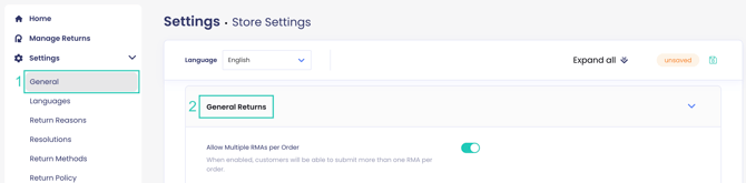 Charging Return Labels In-Portal