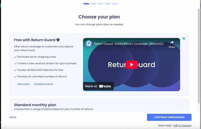 Choose Return Guard plan