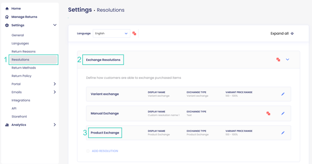 Configure Product Exchanges