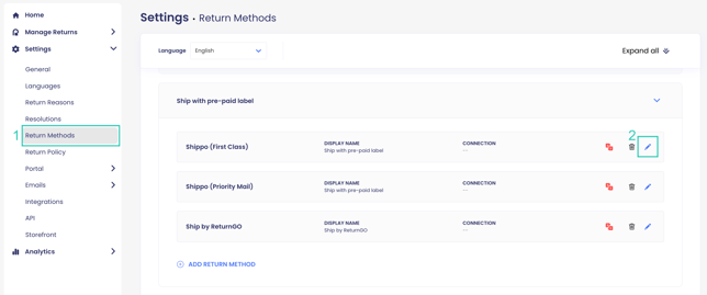 Configuring 3PLWMS per Return Method