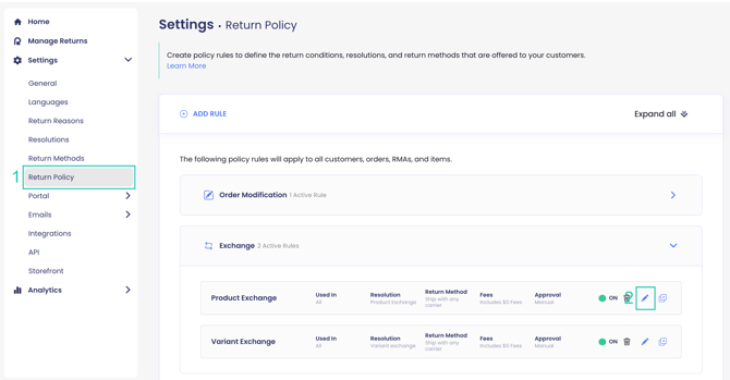 Configuring Helpdesk Updates per Policy Rule