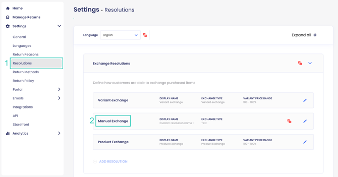 Configuring Manual Exchange