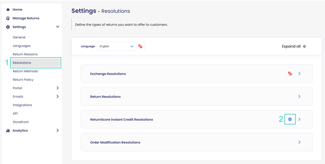 Configuring ReturnScore Settings