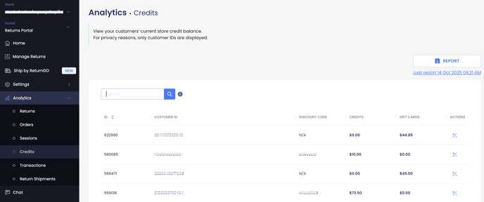 Credits page