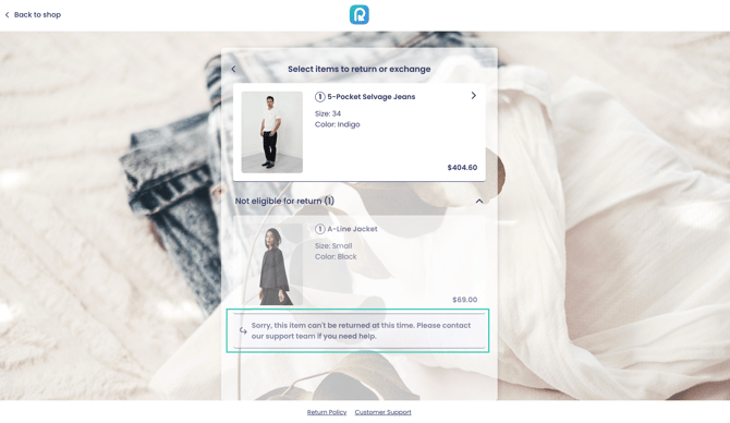 Custom Ineligibility Message