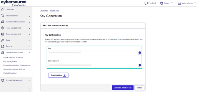 Cybersource API key 2