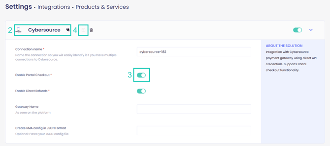 Cybersource portal checkout