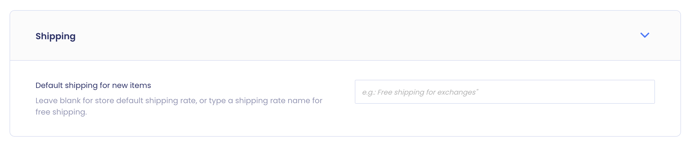 Default shipping
