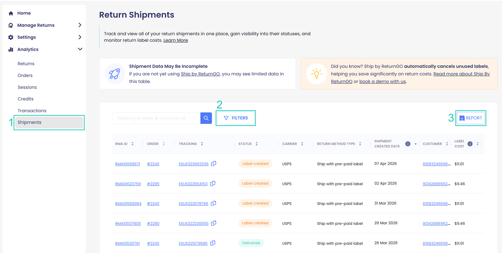 Ship by ReturnGO Billing