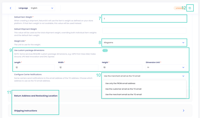 Easyship return method