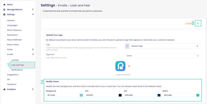 Email Notifications Colors