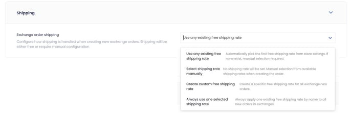 Exchange order shipping