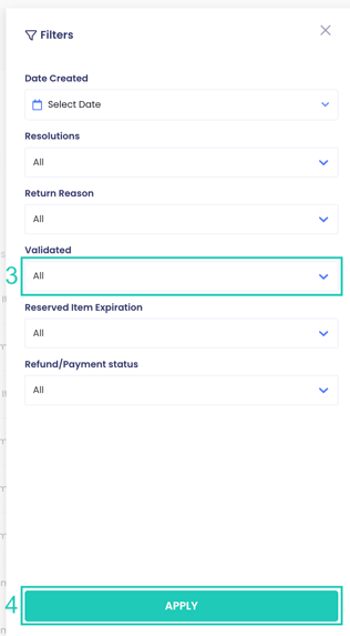 Filter by Validated Items