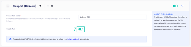 Flexport create rma