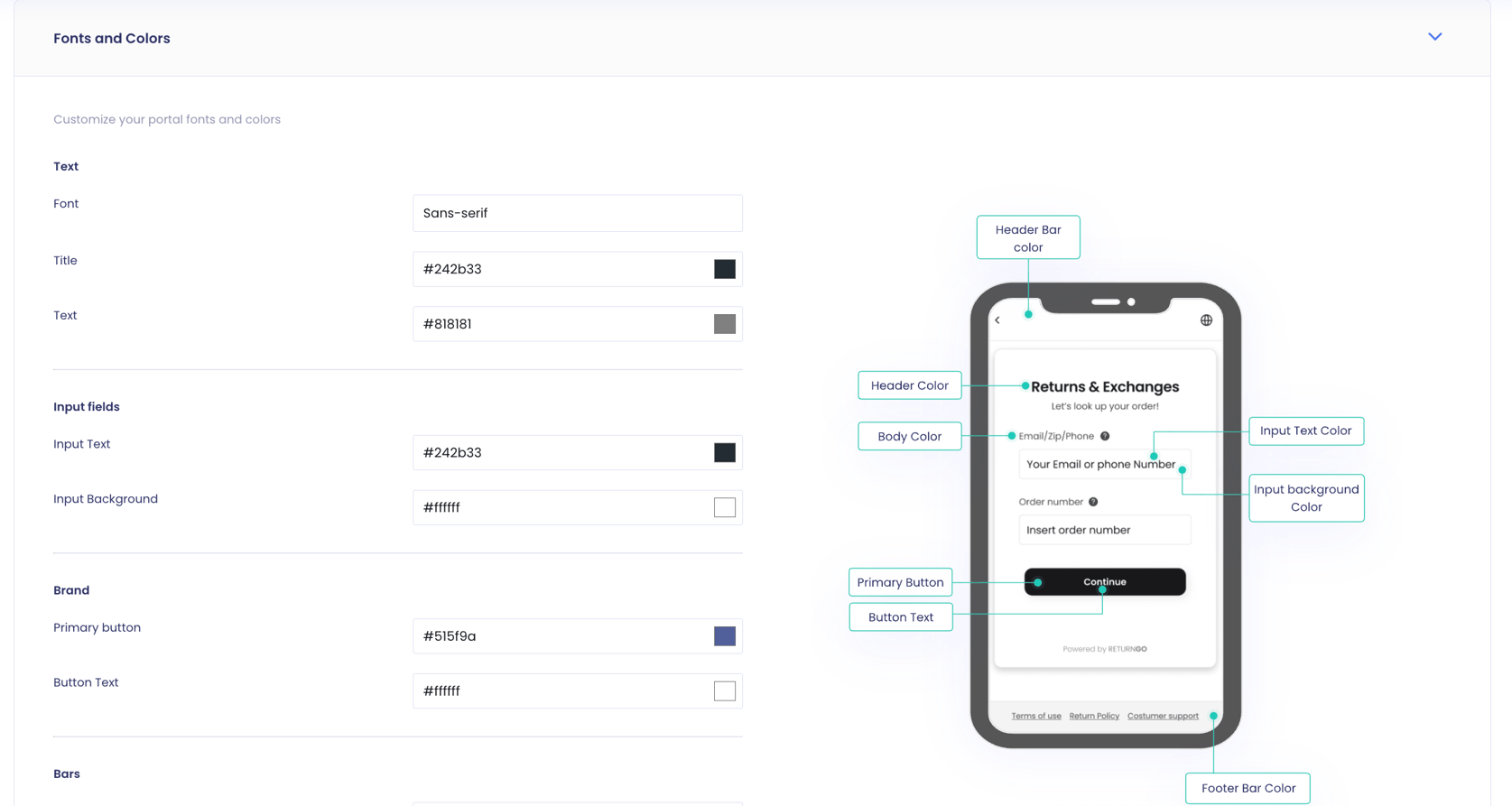 Customizing Your Return Portal