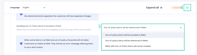 Handling Out-of-Policy Items in the Return Portal