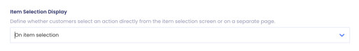 Item Selection Display