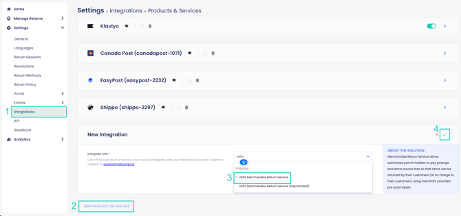 Linking Your USPS MRS Account to ReturnGO