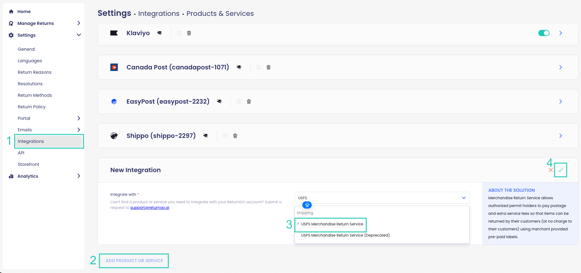 Merchandise Return Service Integration With USPS Merchandise Return Service