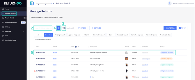 Manage Returns Updated