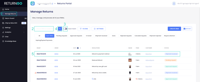 Manage Returns Updated