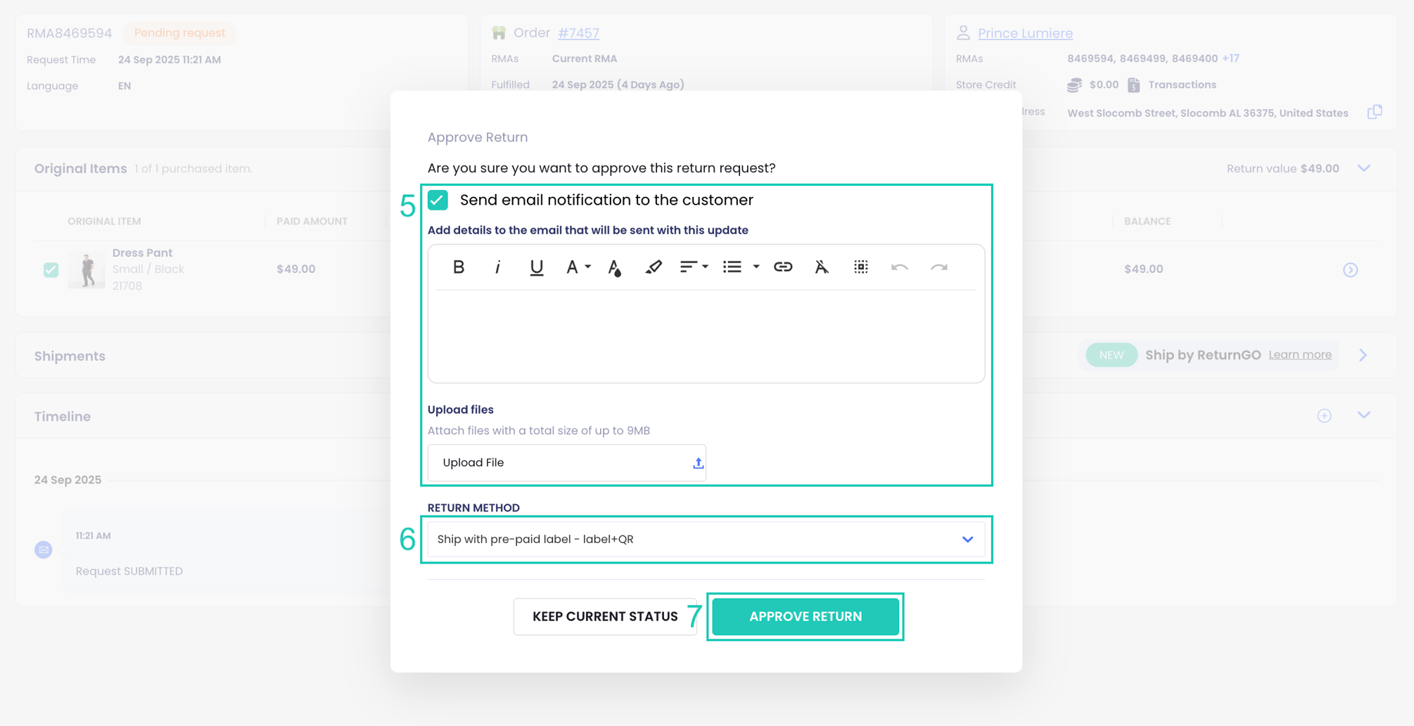 Process Return Mem Process Return Requests (RMA Workflow)