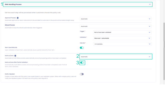 Mark as done after partial validation toggle