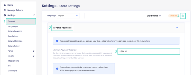 Minimum Payment Threshold