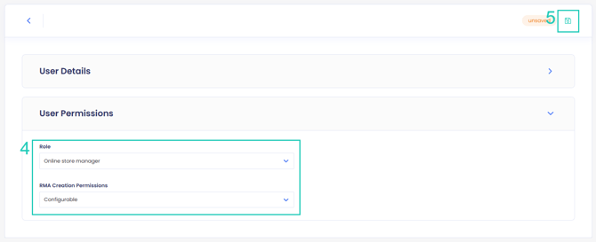 Modifying user role 2