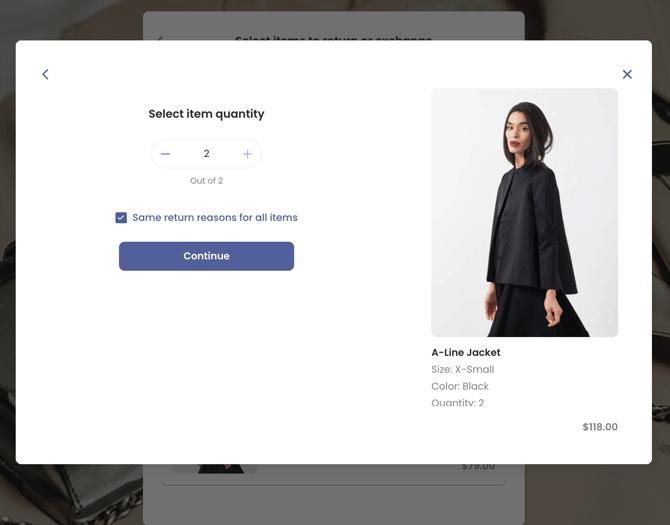 Multiple reason popup