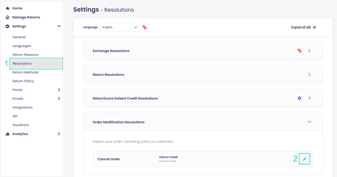 Order Modification Resolutions