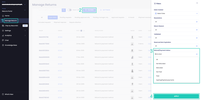 Payment Status Filter