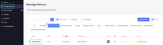 Pending RMA
