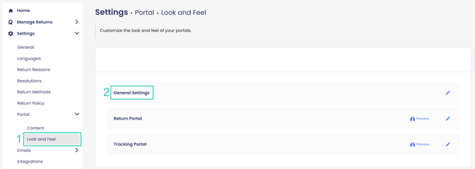 Portal look and feel
