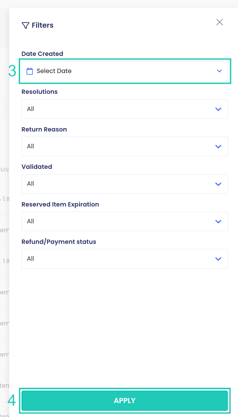 RMAs by specific date
