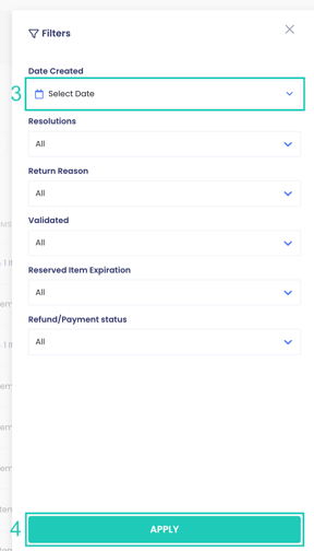 RMAs by specific date
