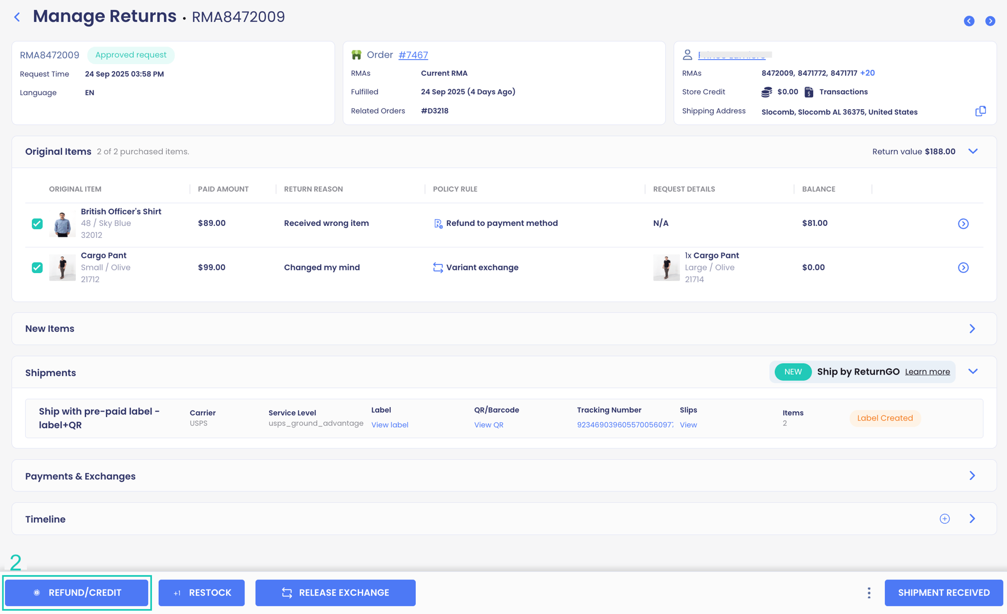 Process Return Requests (RMA Workflow)