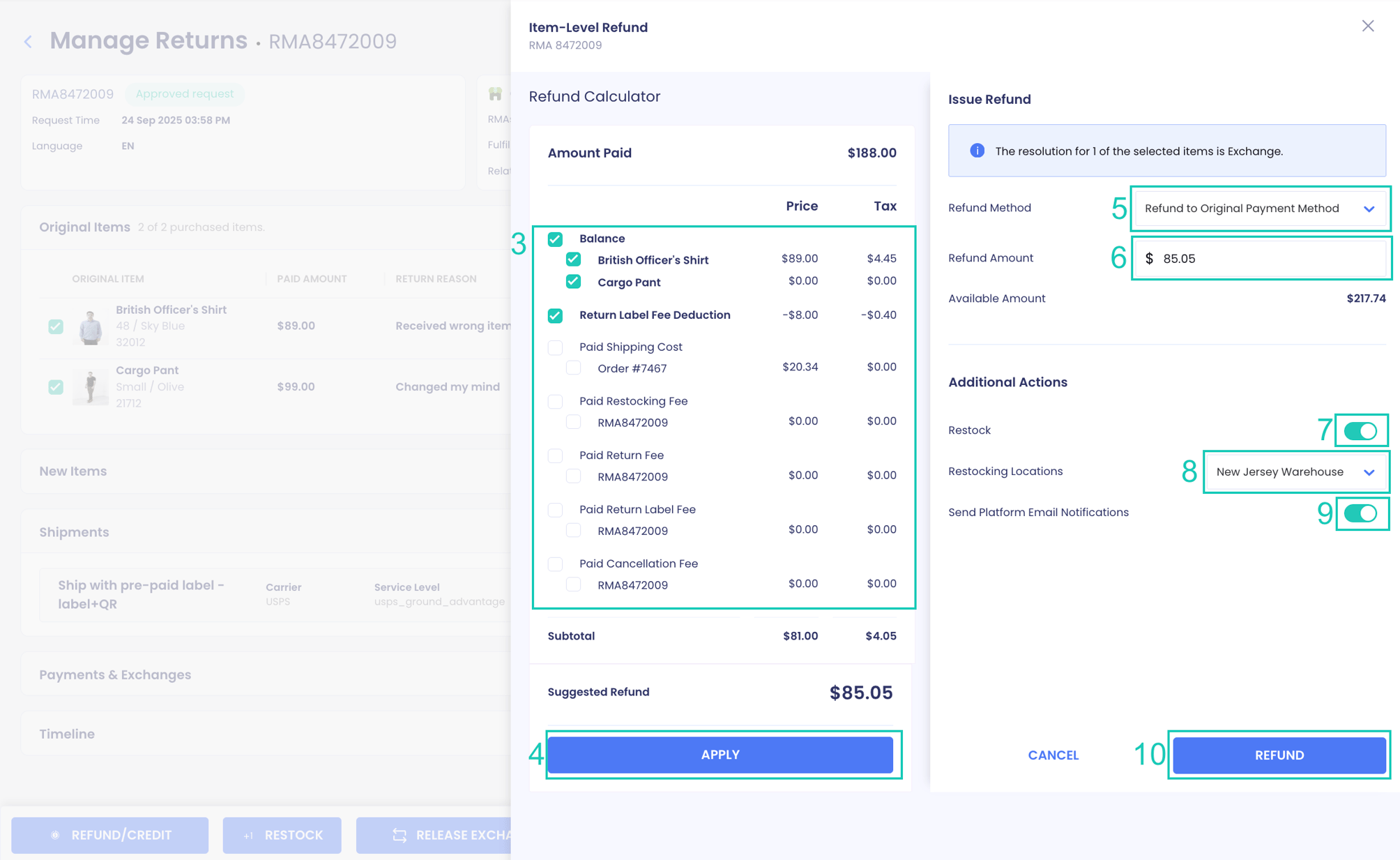 Process Return Requests (RMA Workflow)