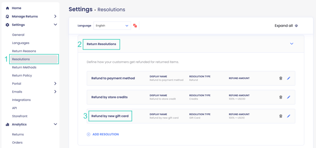 Refund by New Gift Card