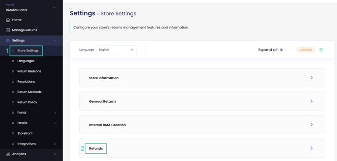 Refund section