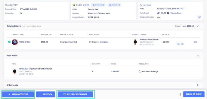 Release exchange