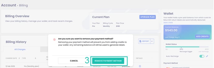 Remove payment