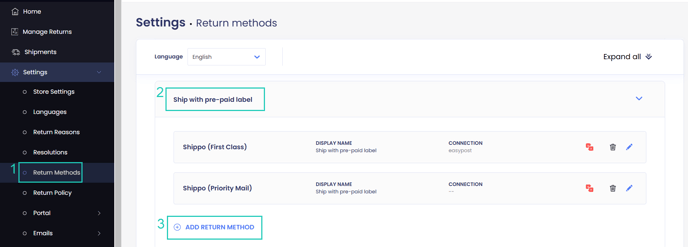 Return Method DHL DE 1