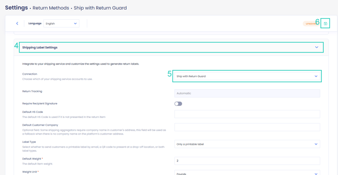 Return guard method settings updated