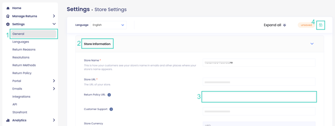 Setting Up Your Return Policy URL