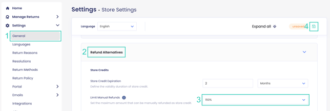 Setting the Refund Limit