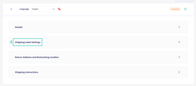 Shipping Label Settings
