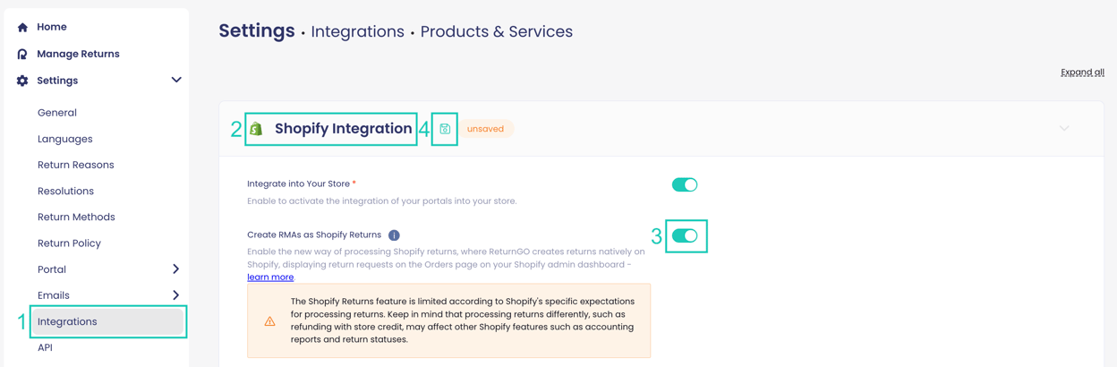 Shopify Returns