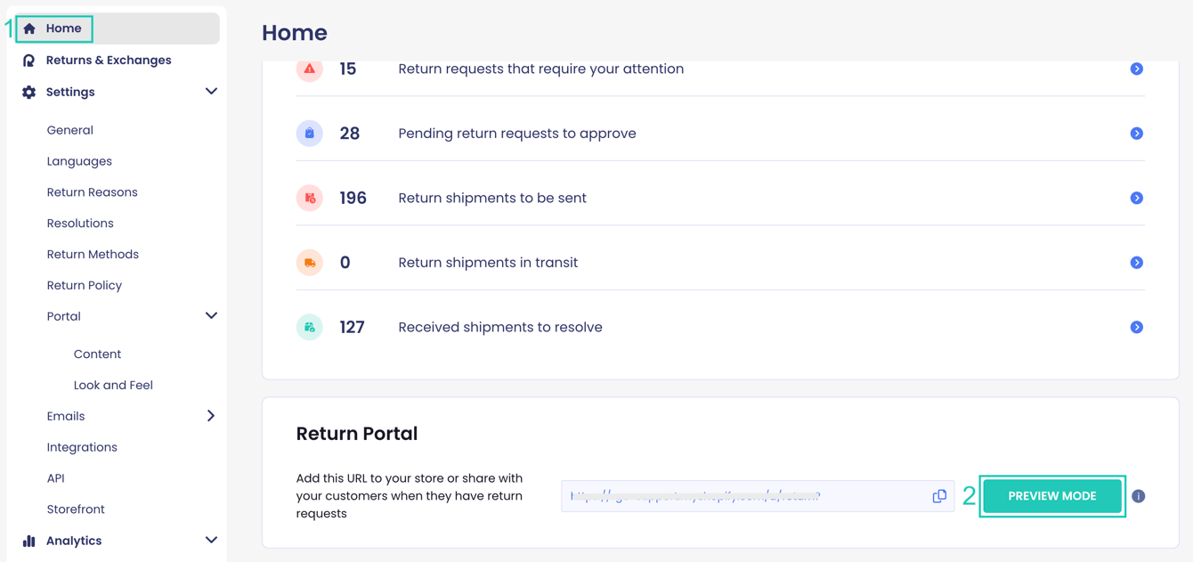 Testing the Return Portal